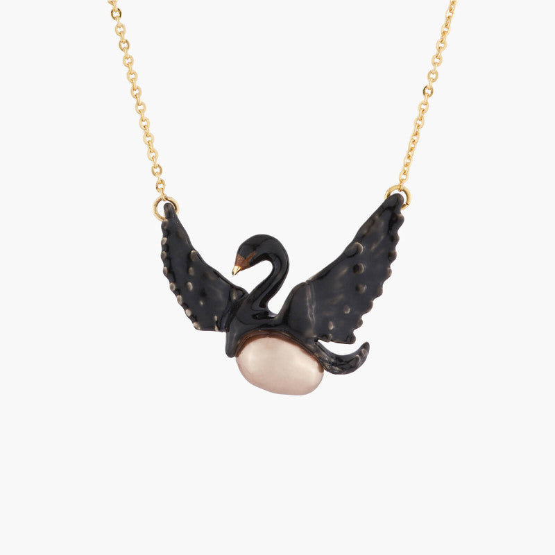 Les Néréides Black Swan Necklace with Baroque Pearl