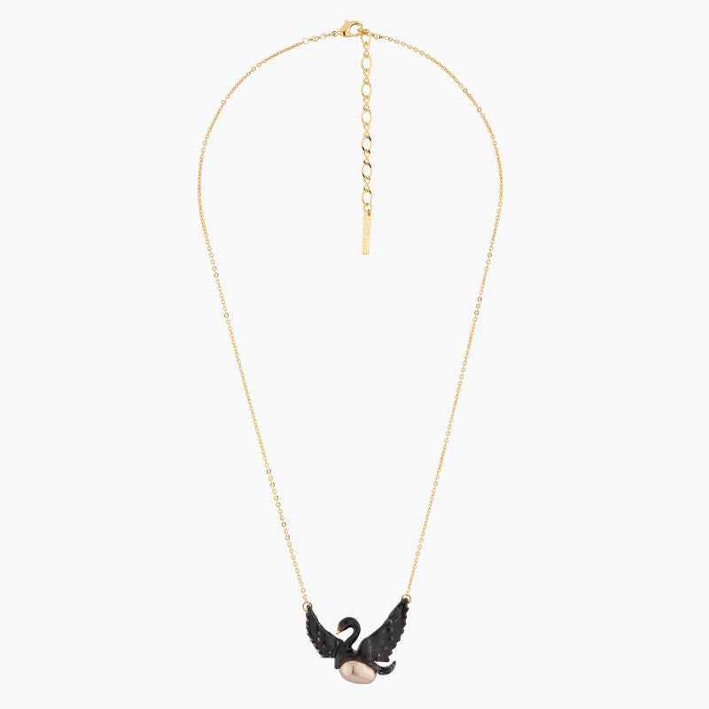 Les Néréides Black Swan Necklace with Baroque Pearl