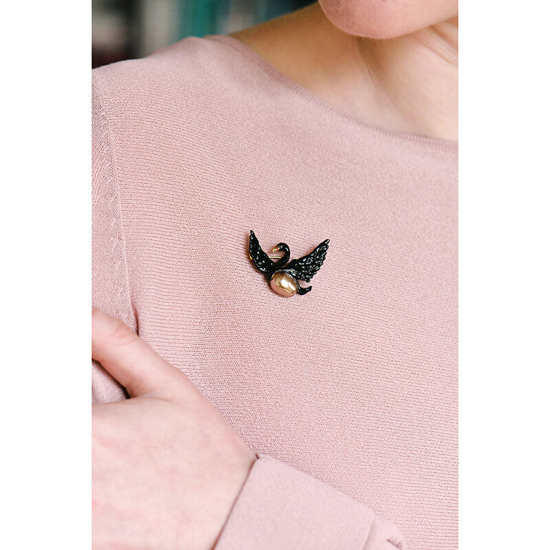 Les Néréides Black Swan Brooch