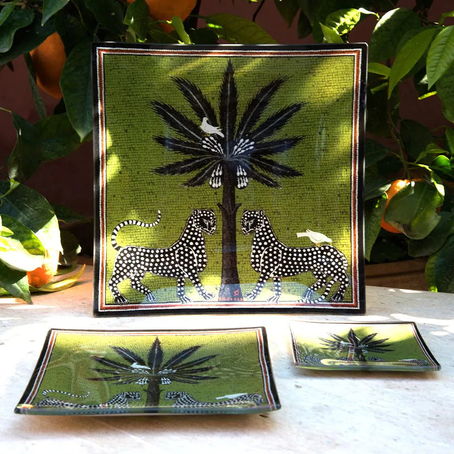 Ortigia Glass Plate Mosaico Green 25 x 25cm