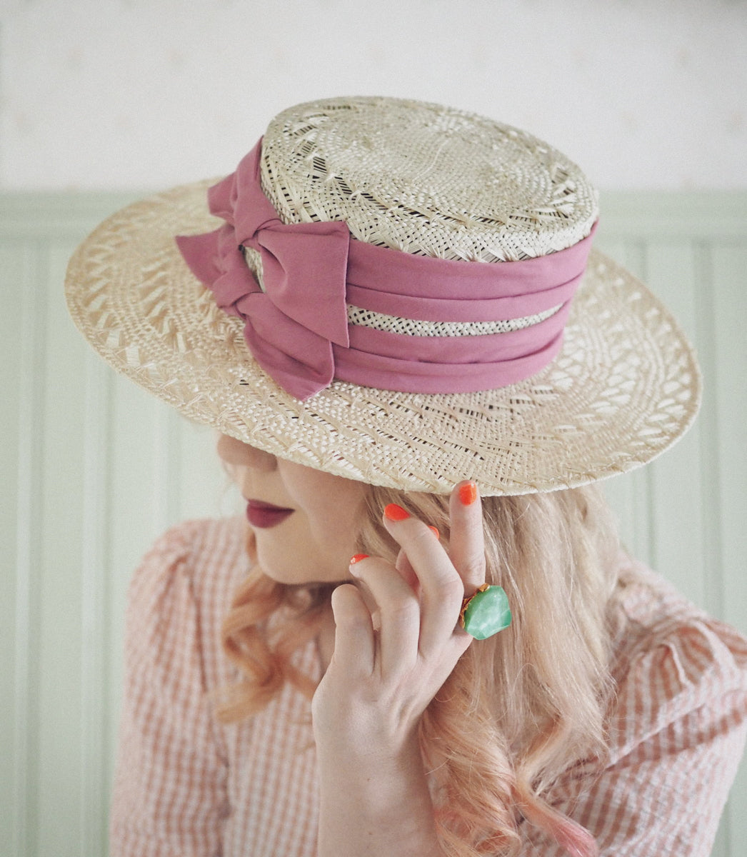 Misa Harada Summer Hat with Pink Bows