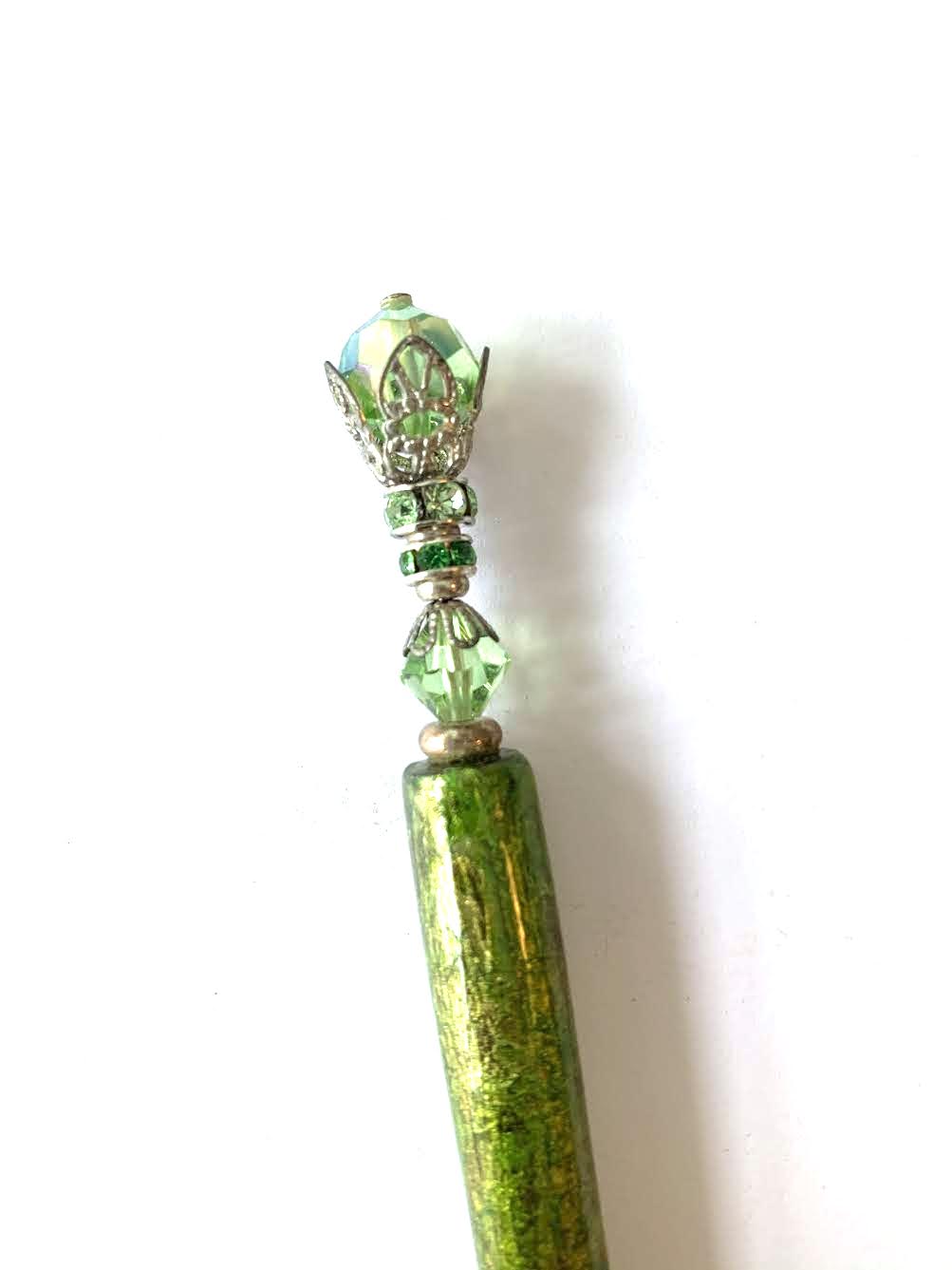 Extra Long Hair Sticks in Bright Green Color