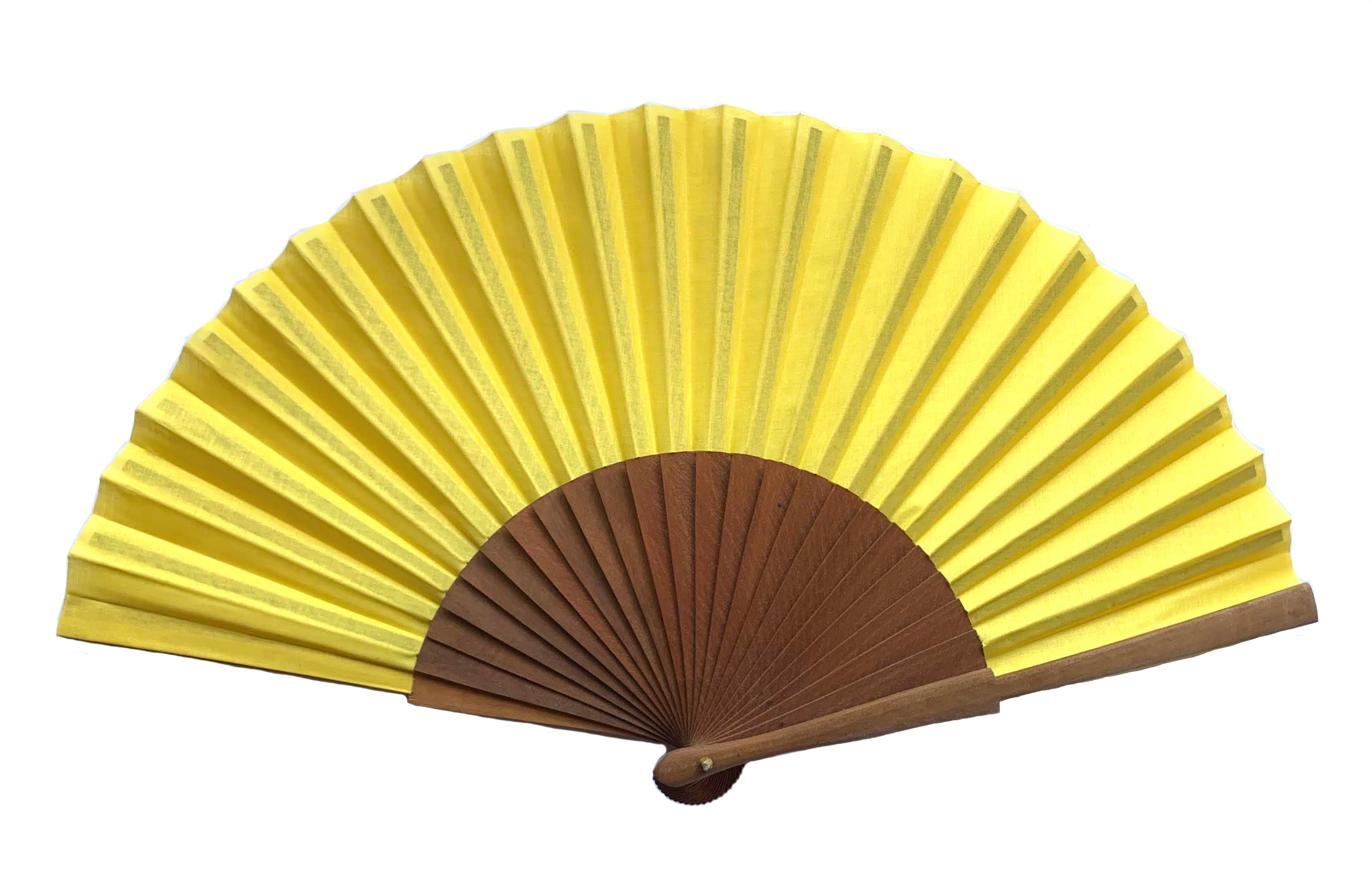 Yellow Pear Wood Hand Fan