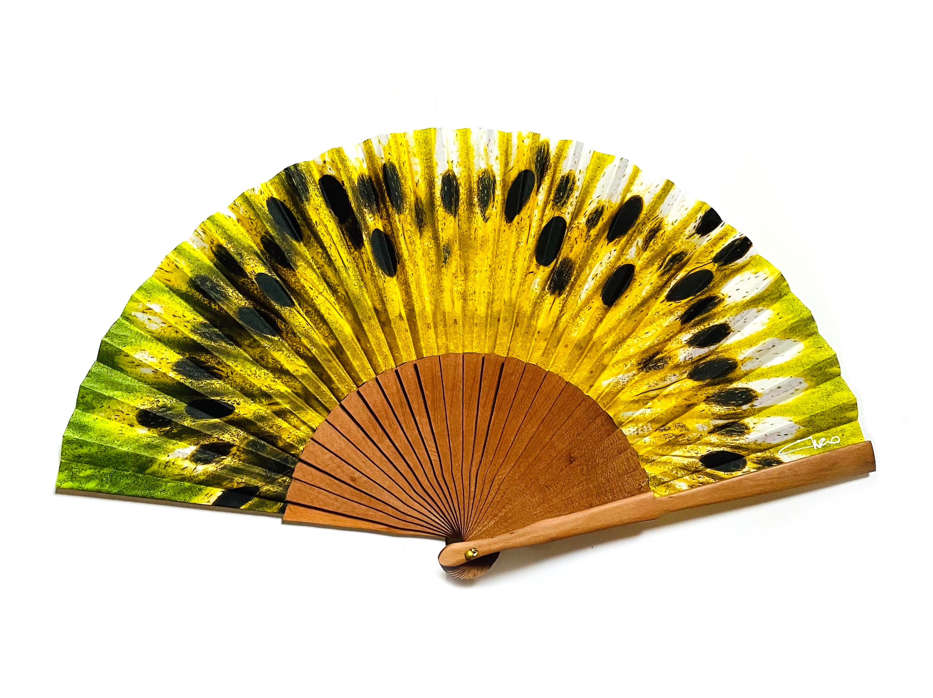 Yellow Green Hand Fan