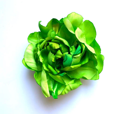 Bright Green Flower Flower Brooch & Hair Clip