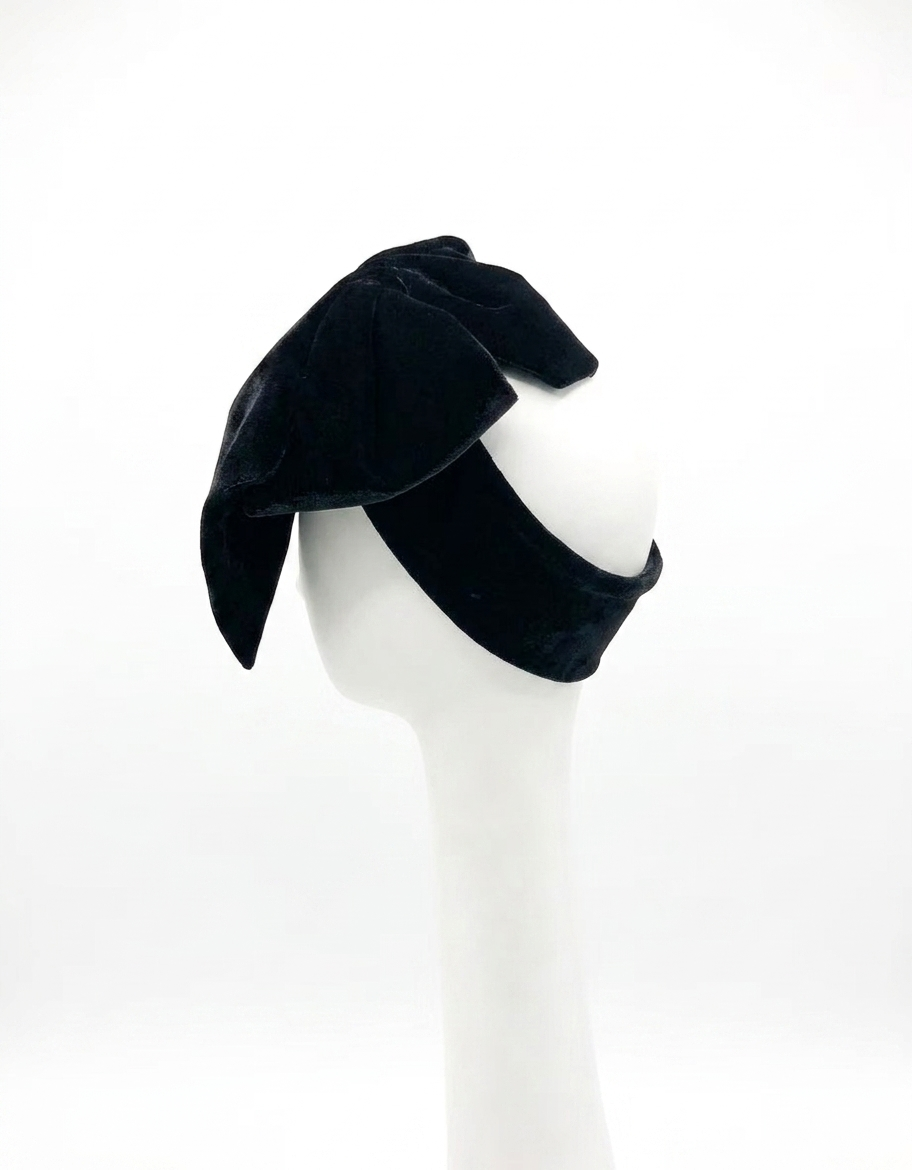 Kirsi Nisonen Black Velvet Hair Band with Bow