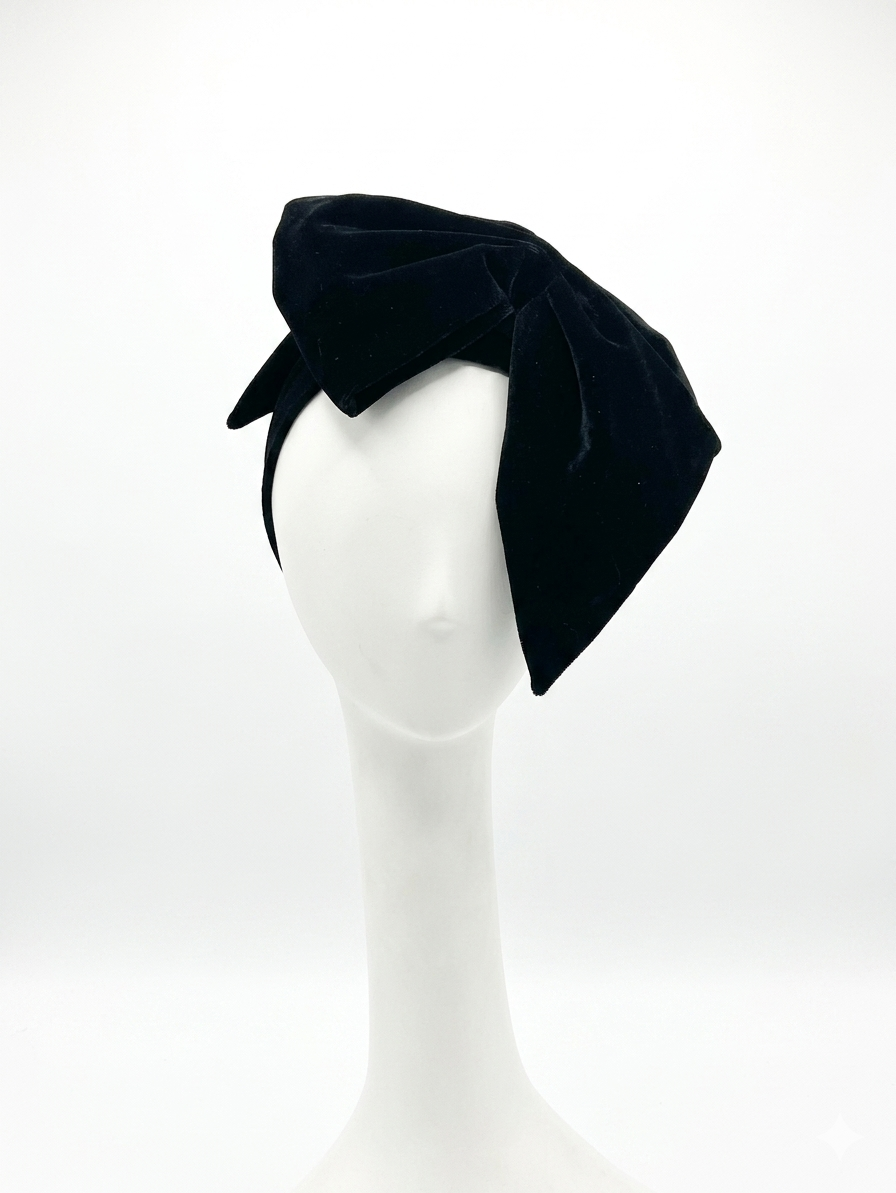 Kirsi Nisonen Black Velvet Hair Band with Bow