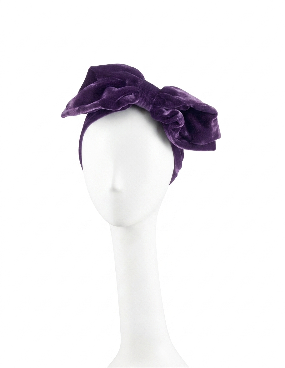 Kirsi Nisonen Plum Hair Band with Cat Ear Bow