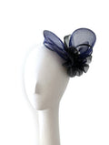 Mustahöyhen Crin Fascinator in Dark Blue and Black