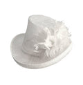 Kristina Dragomir White Top Hat with Feathers