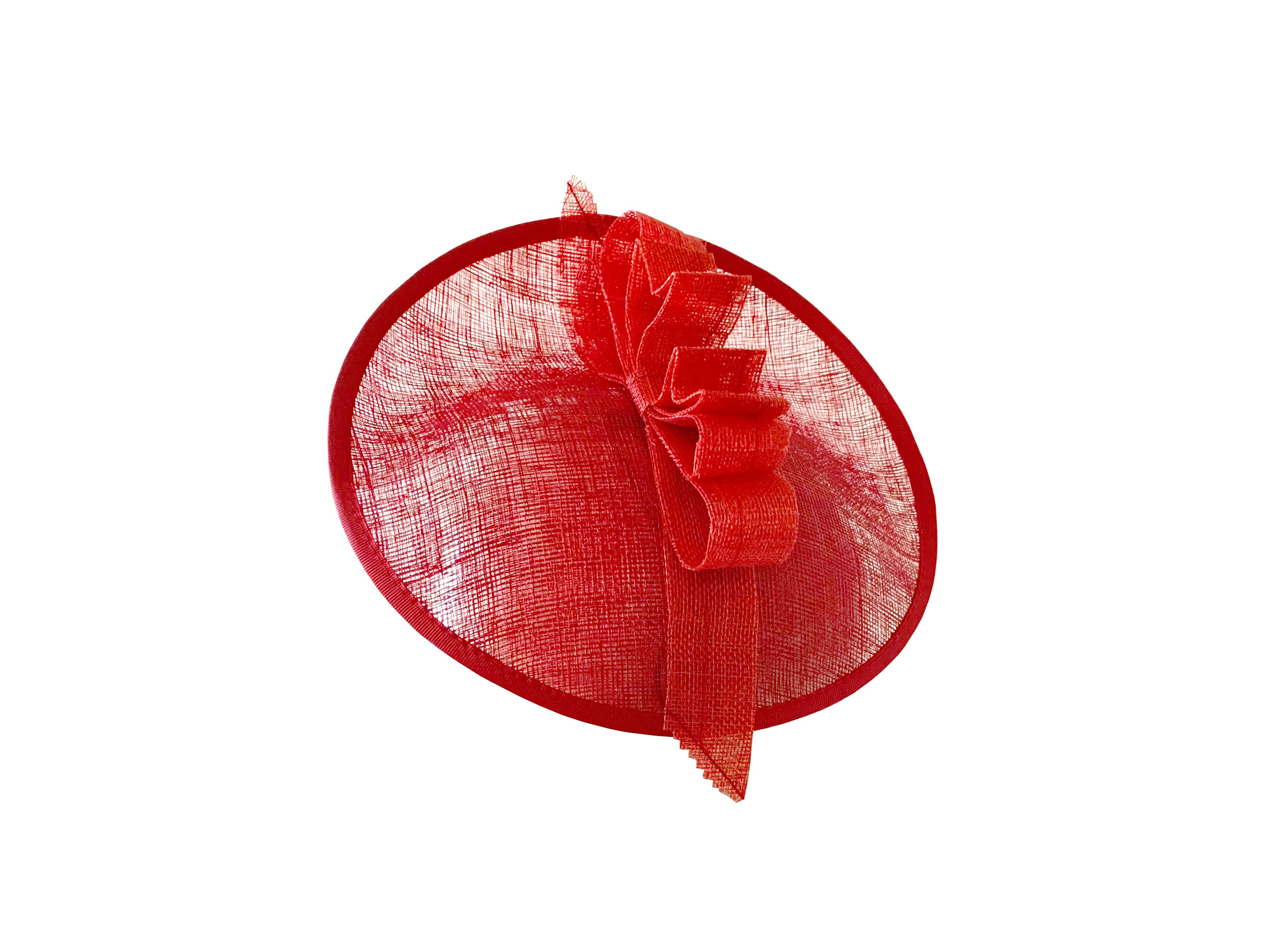 Kristina Dragomir Red Disc Hat with Bow