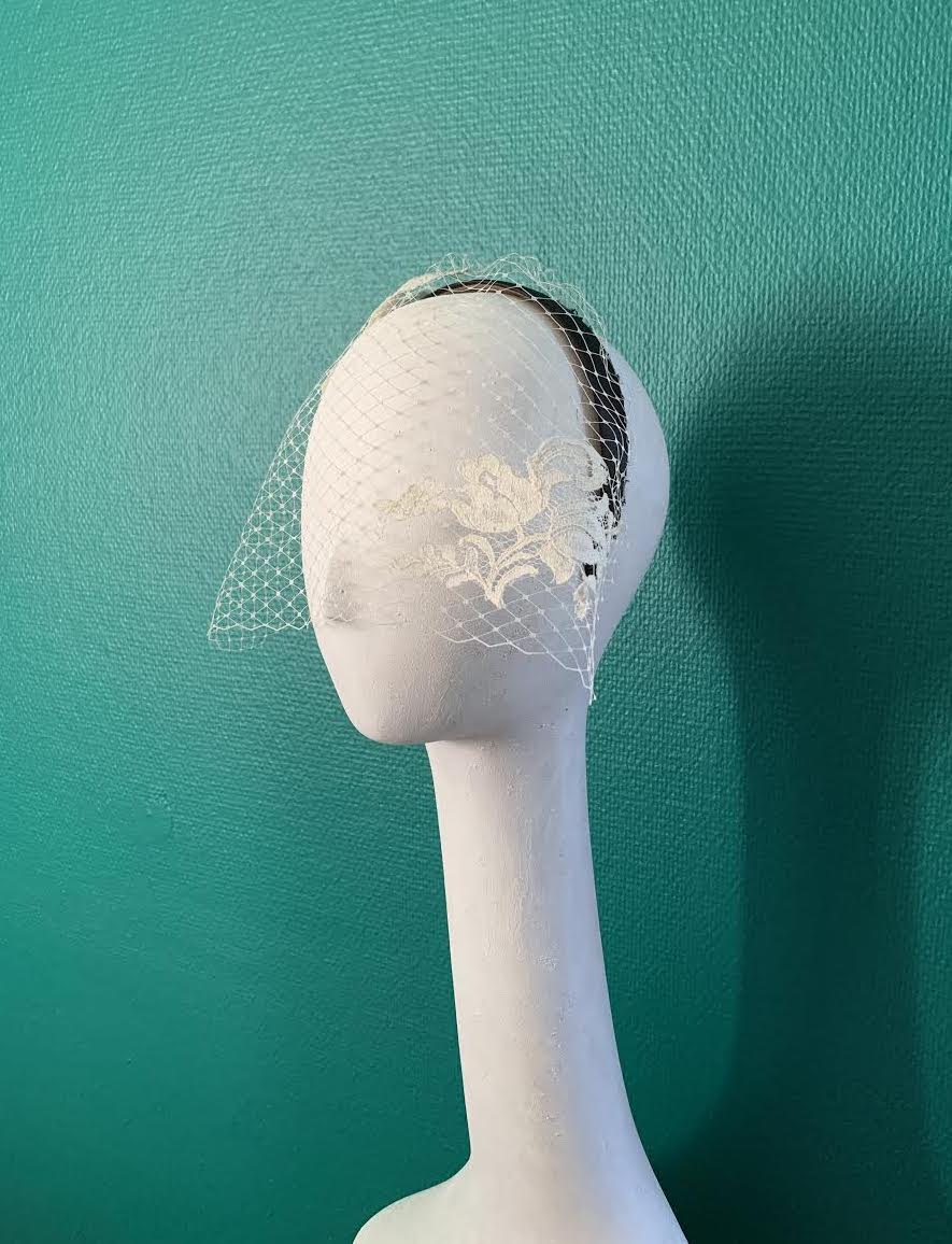 Kristina Dragomir Bridal Headband with White Veil
