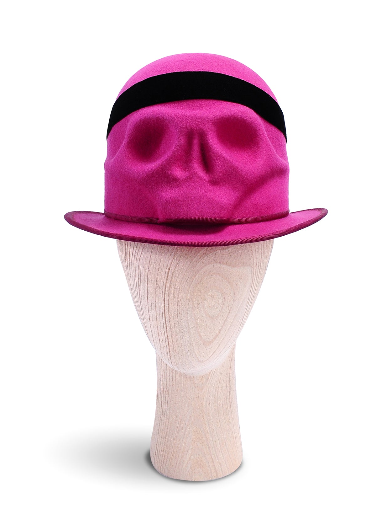 Kristina Dragomir Fuchsia Skull Bowler Hat
