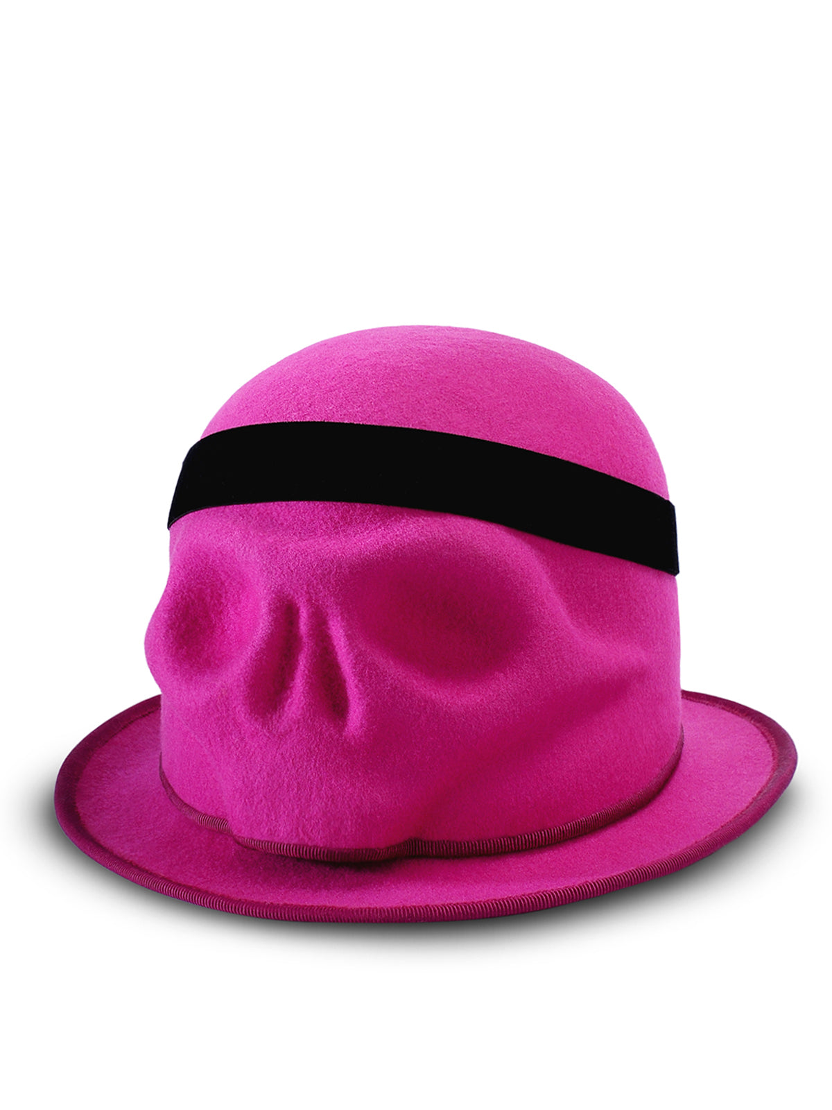 Kristina Dragomir Fuchsia Skull Bowler Hat