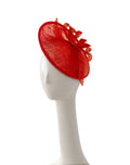 Kristina Dragomir Red Disc Hat with Bow
