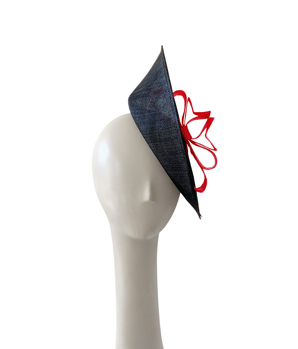 Kristina Dragomir Black Disc Hat with Bow