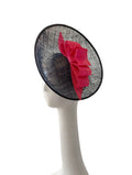 Kristina Dragomir Black Disc Hat with Bow
