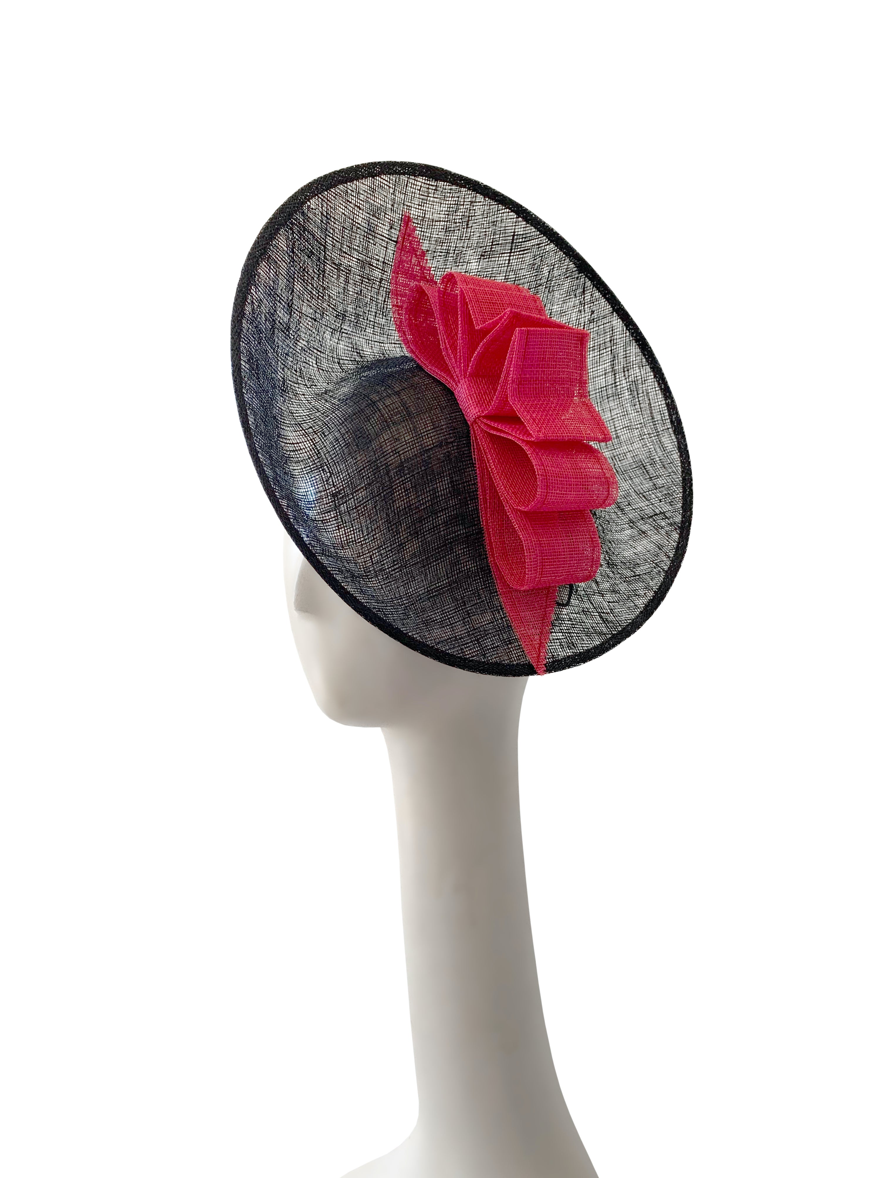 Kristina Dragomir Black Disc Hat with Bow