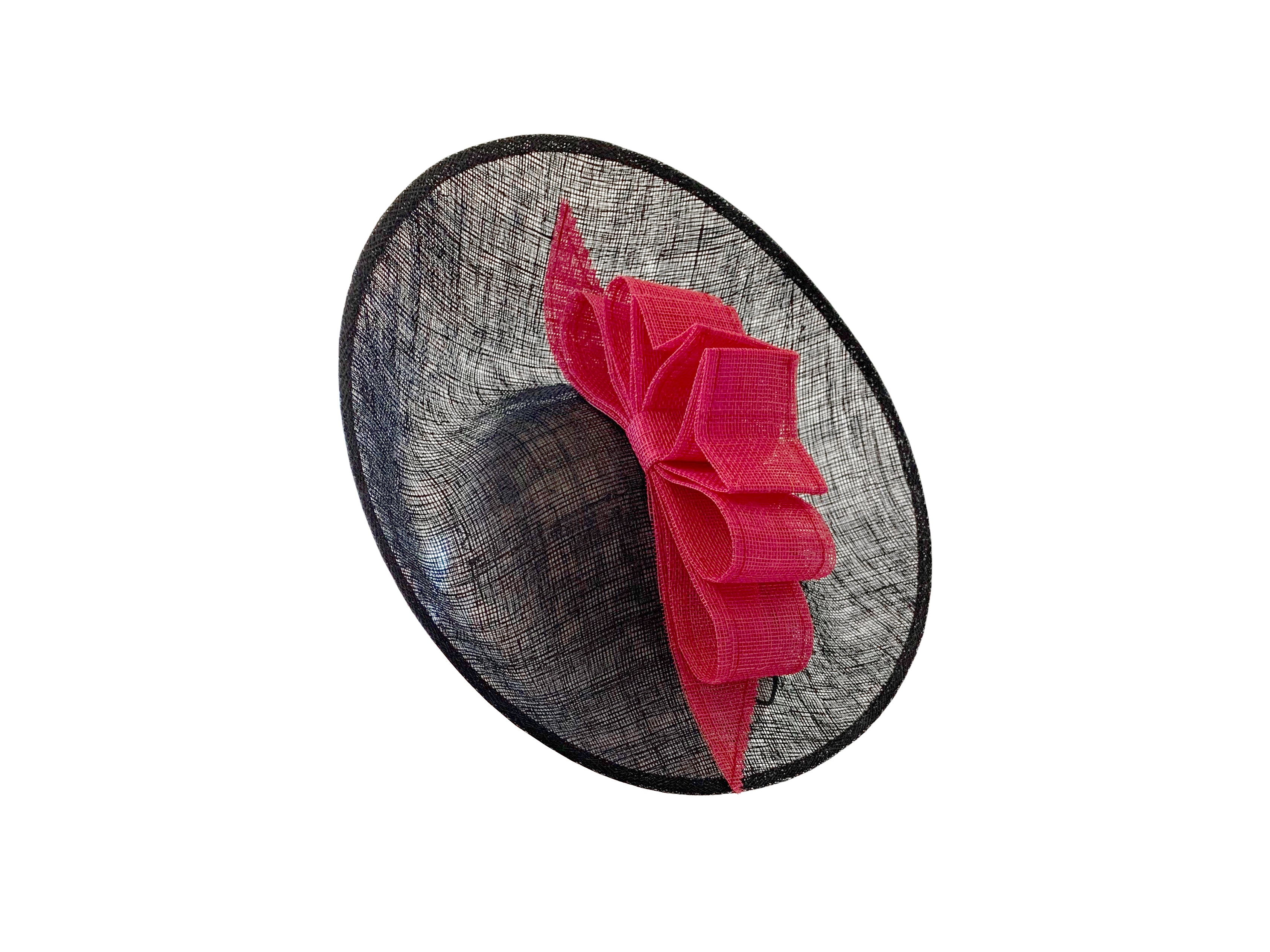Kristina Dragomir Black Disc Hat with Bow