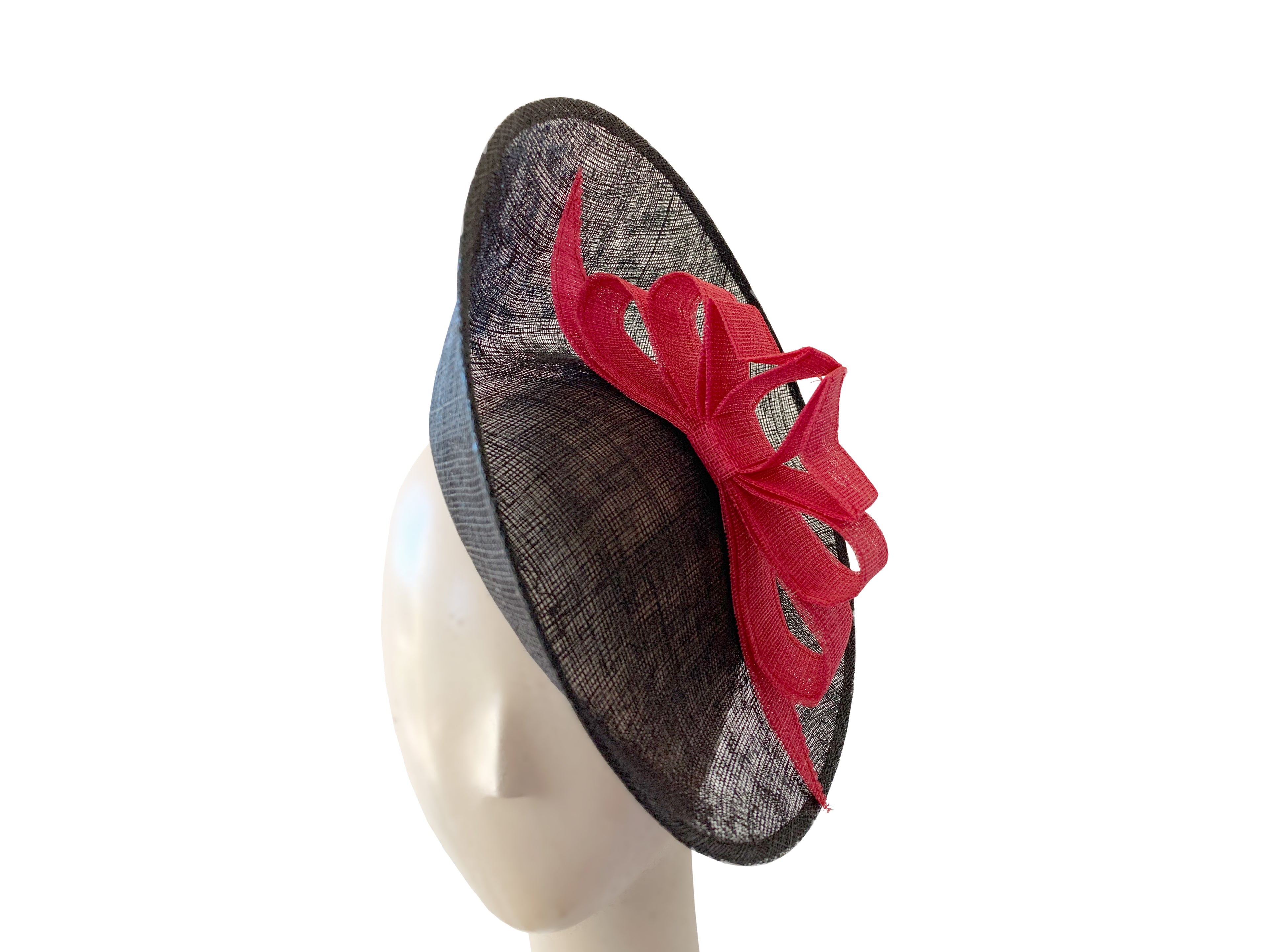 Kristina Dragomir Black Disc Hat with Bow