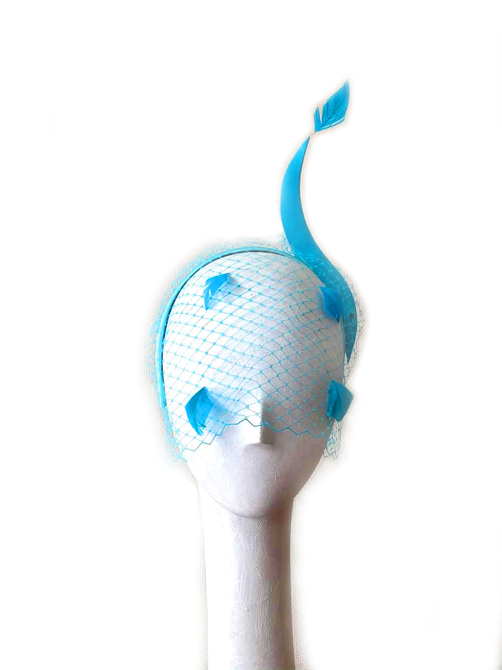 Kristina Dragomir Bright Turquoise Bird Veil