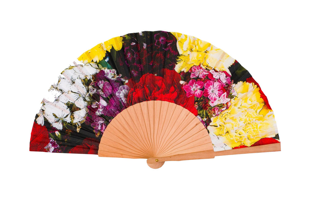 Spanish Flower Garden Hand Fan