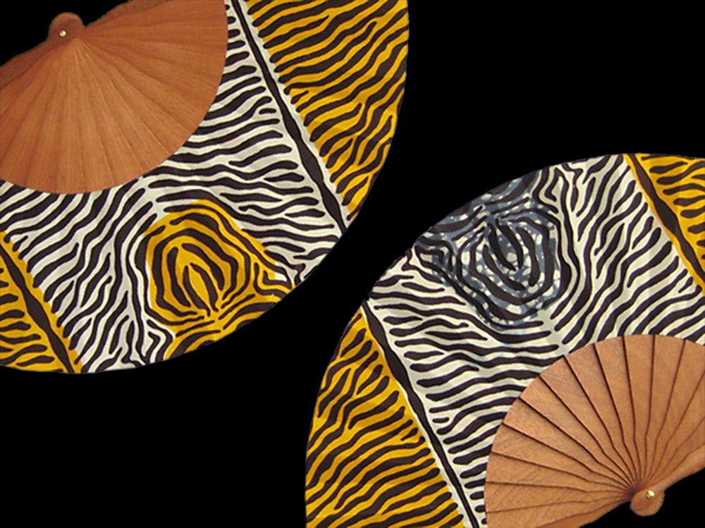 Olelé Yellow & White Africa Hand Fan