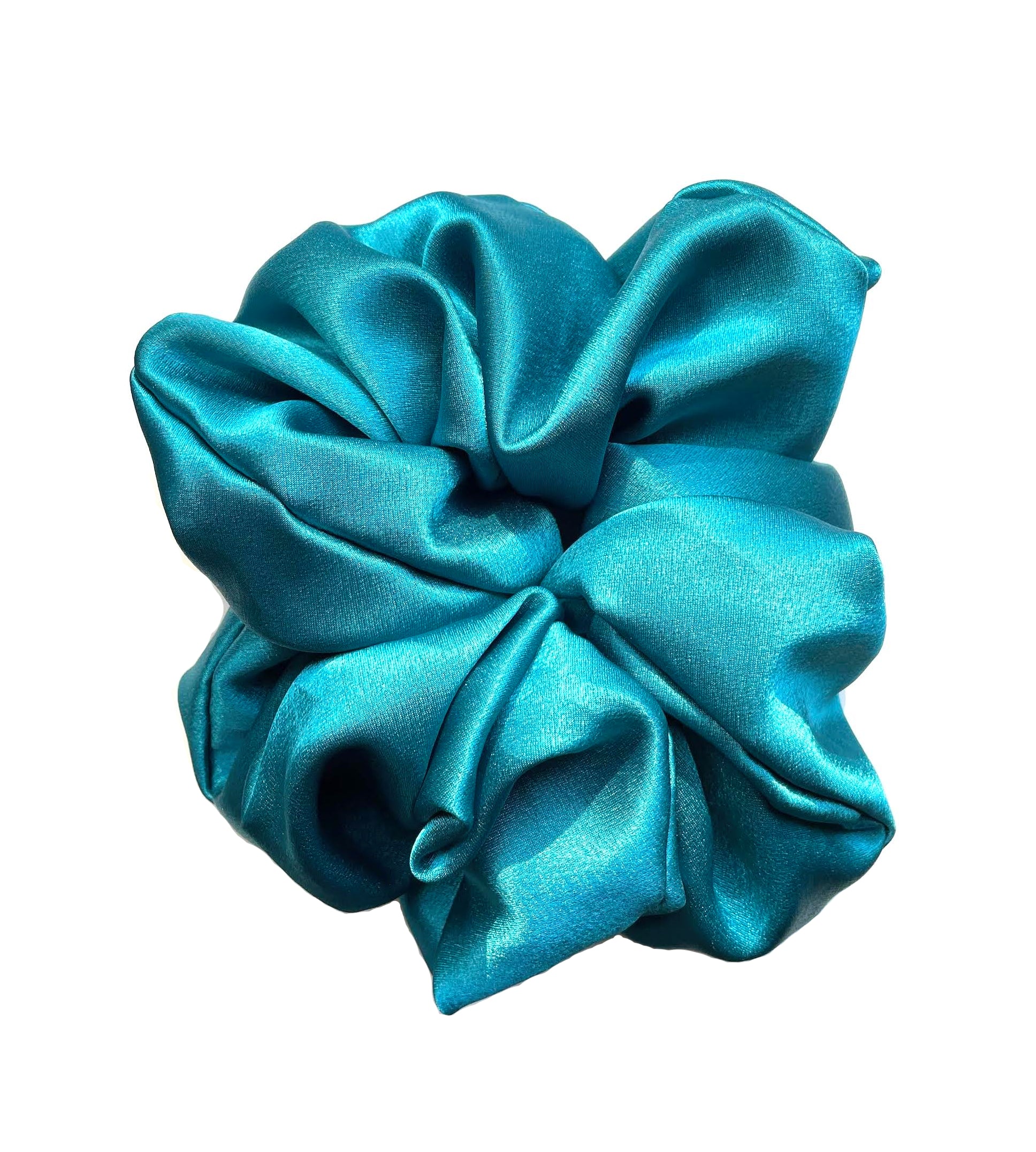 Oversized Satin Scrunchie in Teal