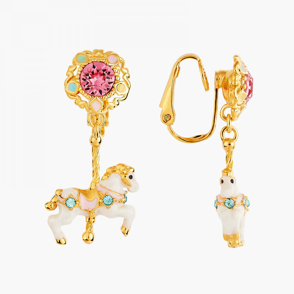 Les Néréides Carousel and Horse Clip-on Earrings
