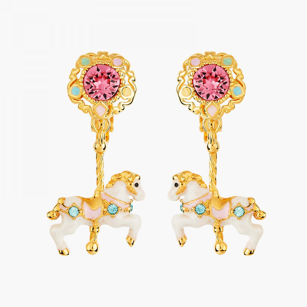 Les Néréides Carousel and Horse Clip-on Earrings