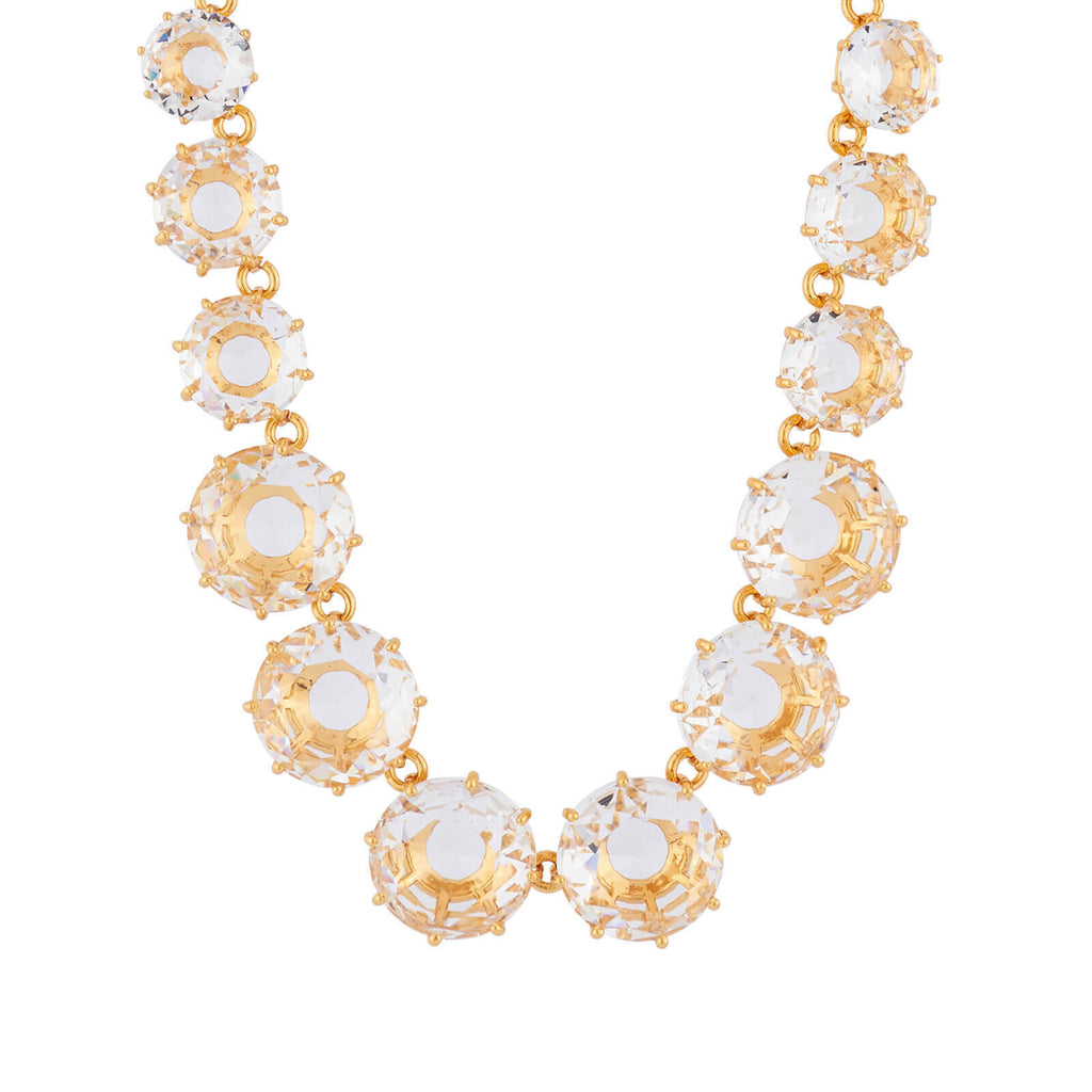 Les Néréides Crystal Stones and Chain La Diamantine Long Necklace