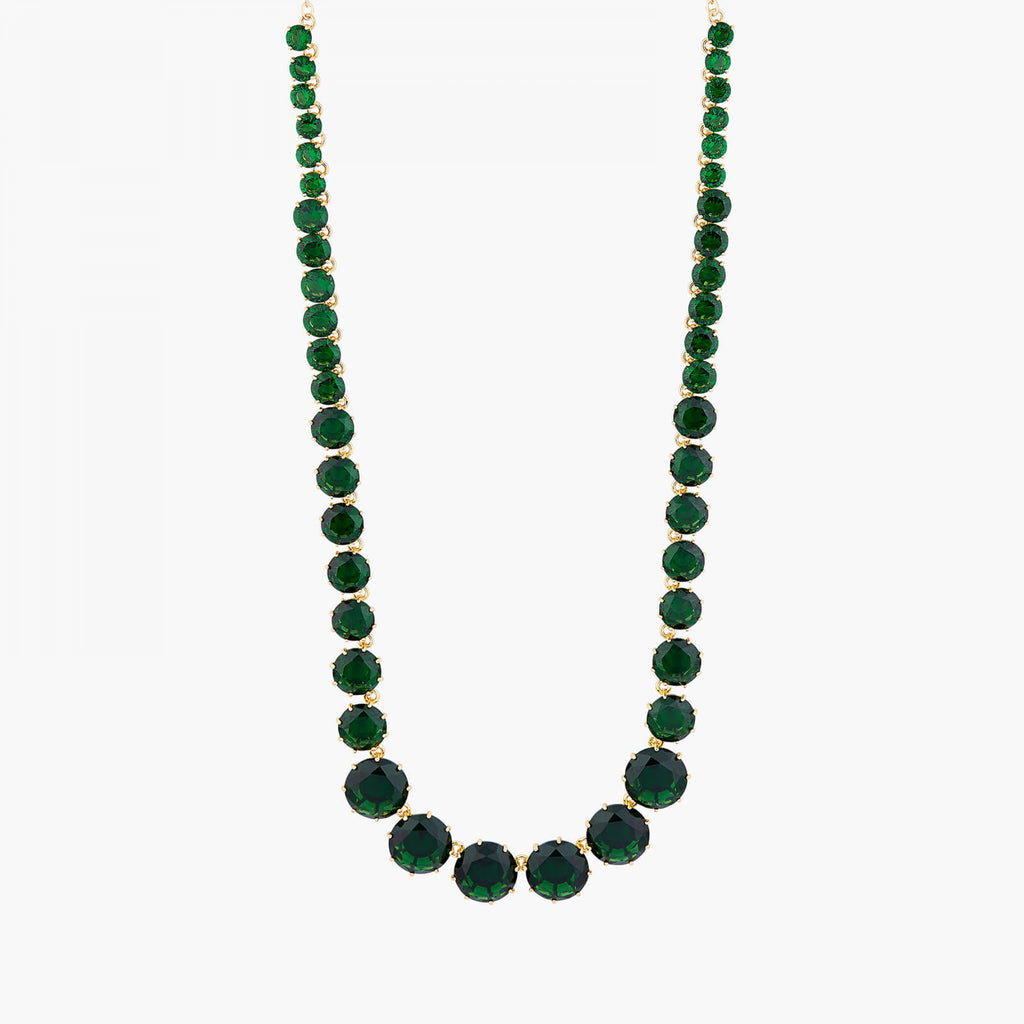 Les Néréides Emerald Green Diamantine Luxurious long necklace