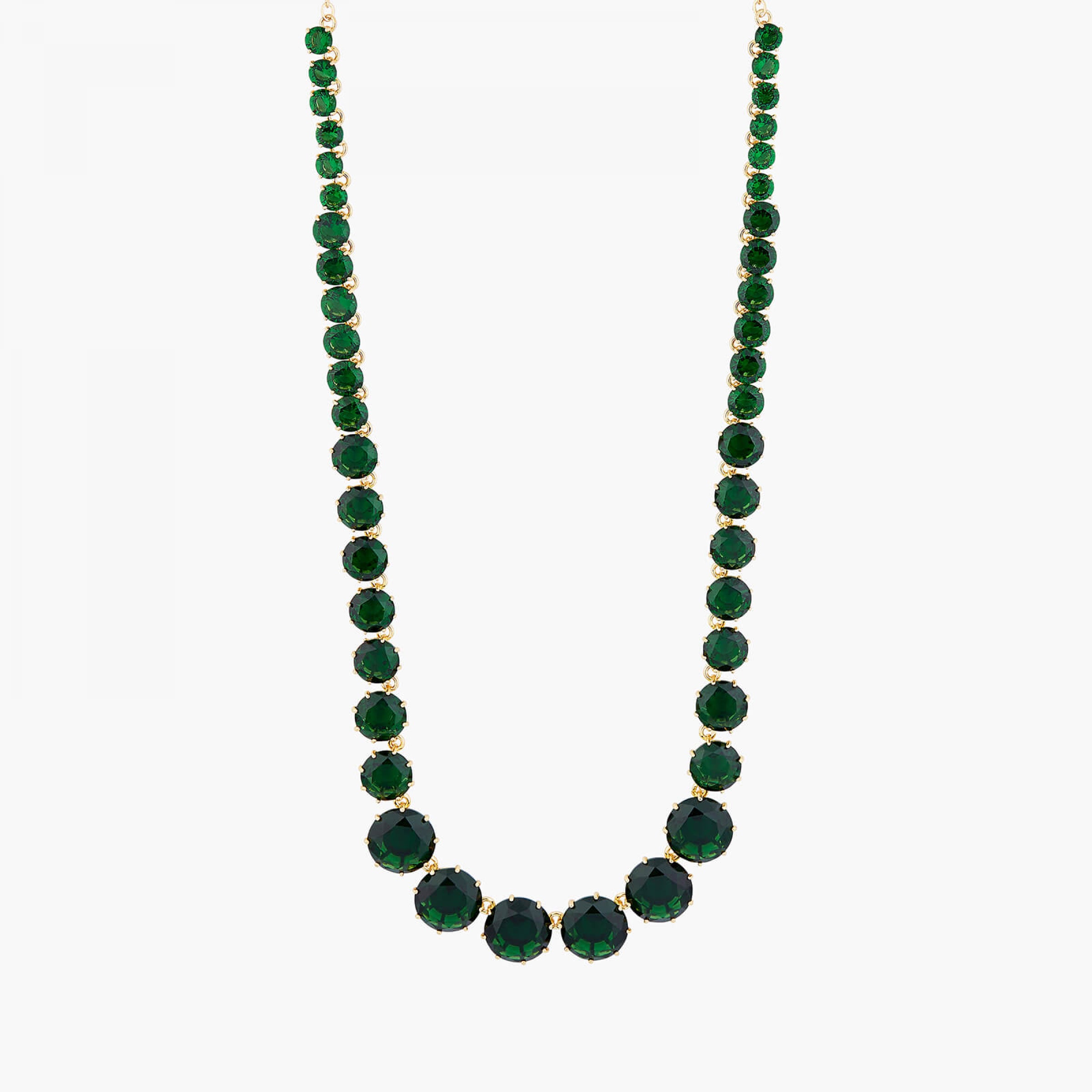 Les Néréides Emerald Green Diamantine Luxurious long necklace