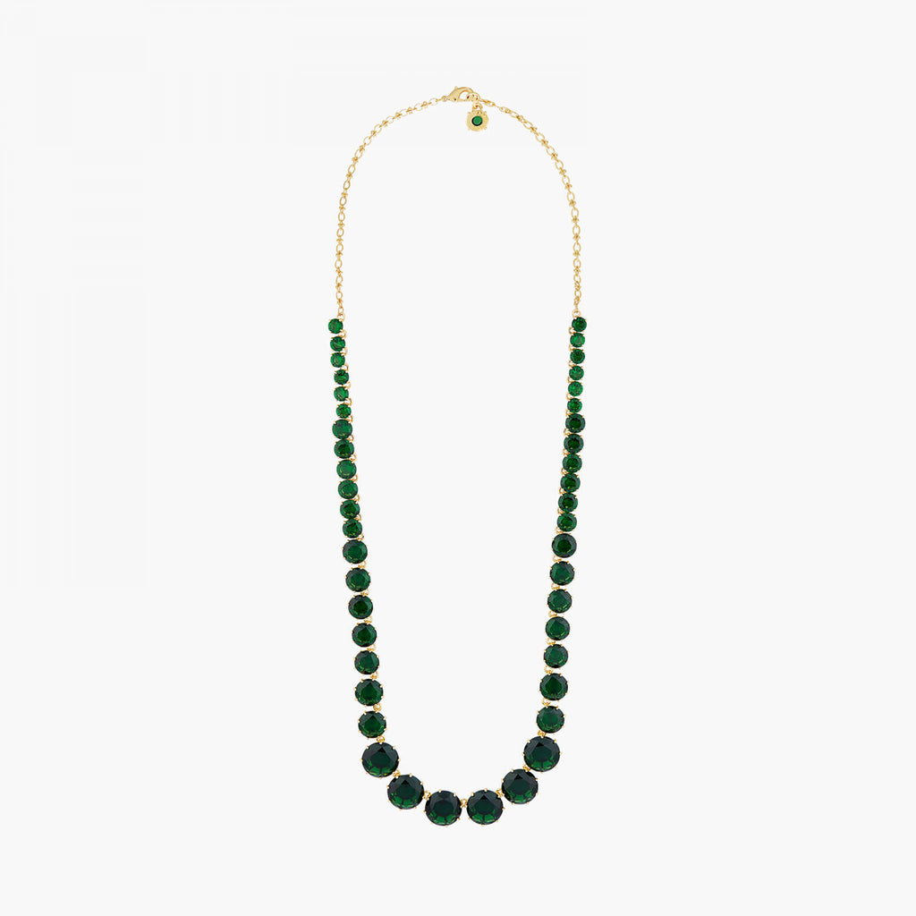 Les Néréides Emerald Green Diamantine Luxurious long necklace