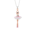 Les Néréides pink and white ballerina pendant necklace, silver