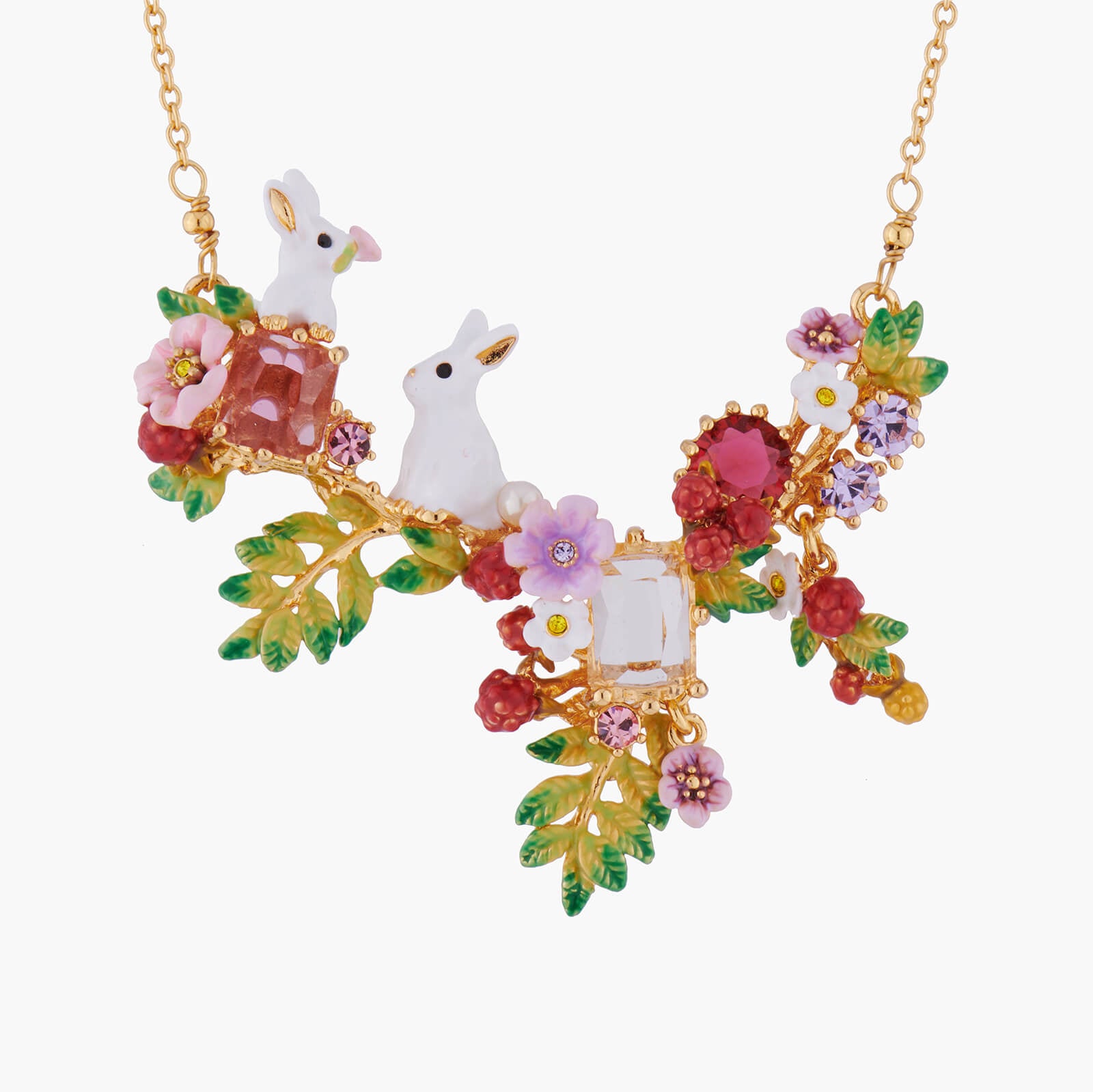 Les Néréides White Bunny Rabbits Collar necklace