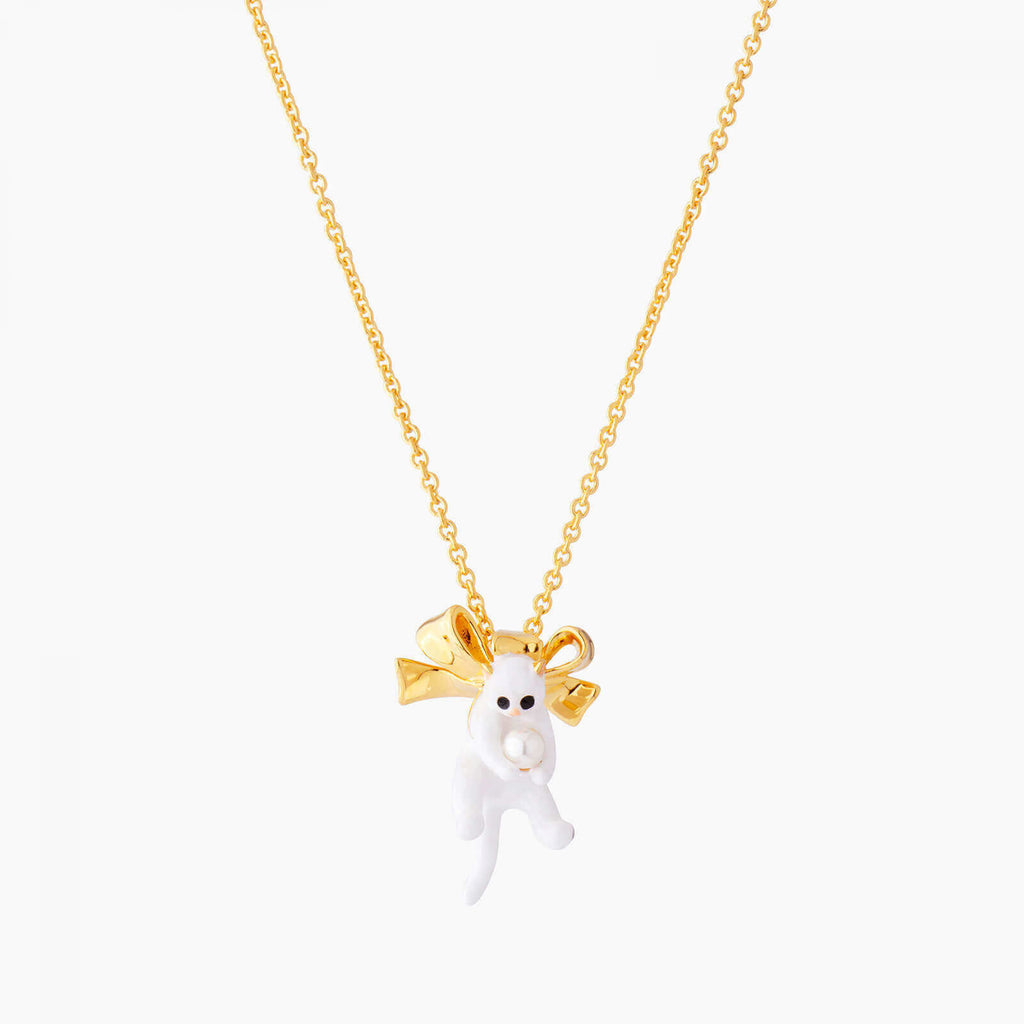 Les Néréides Kitty and Bow Pendant Necklace