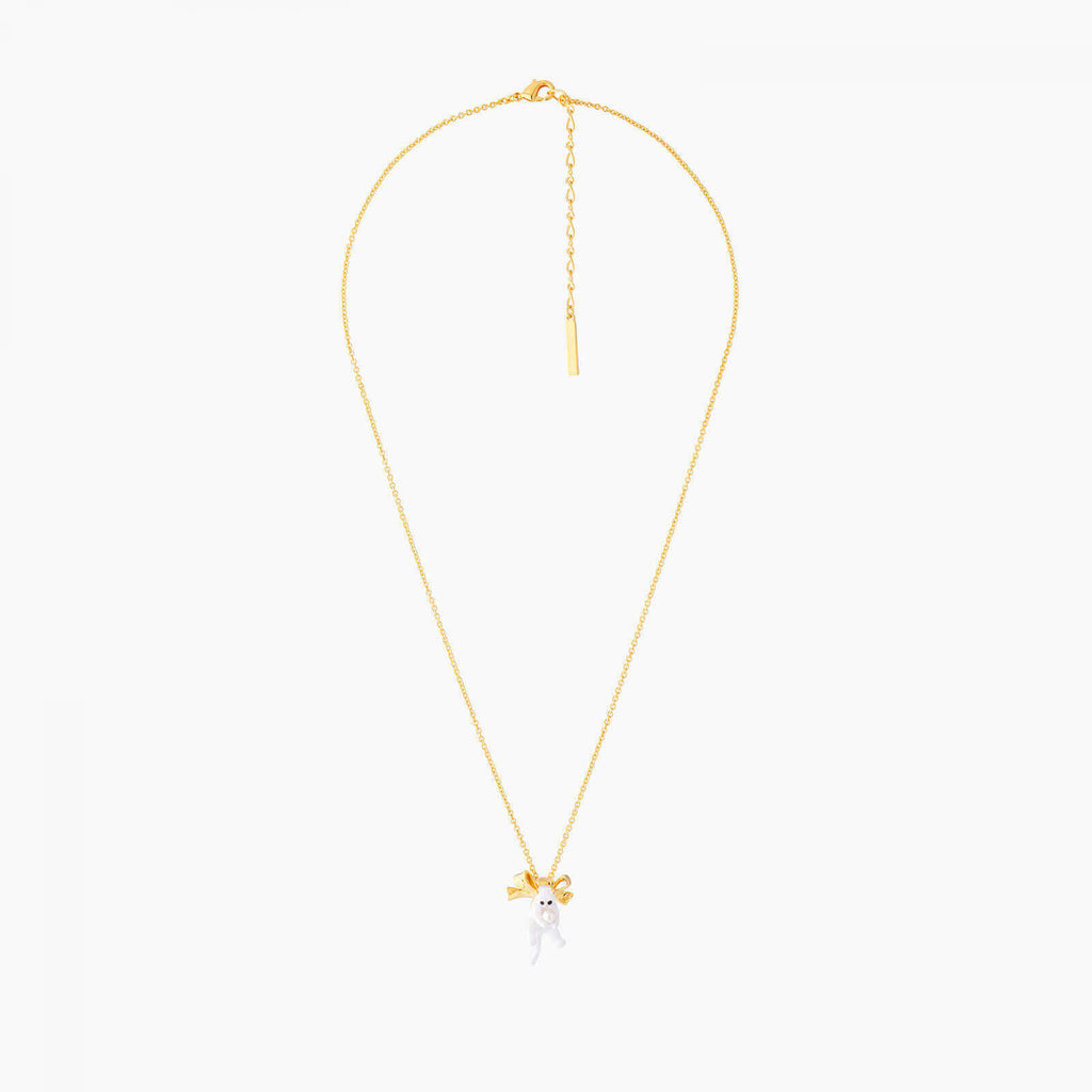Les Néréides Kitty and Bow Pendant Necklace