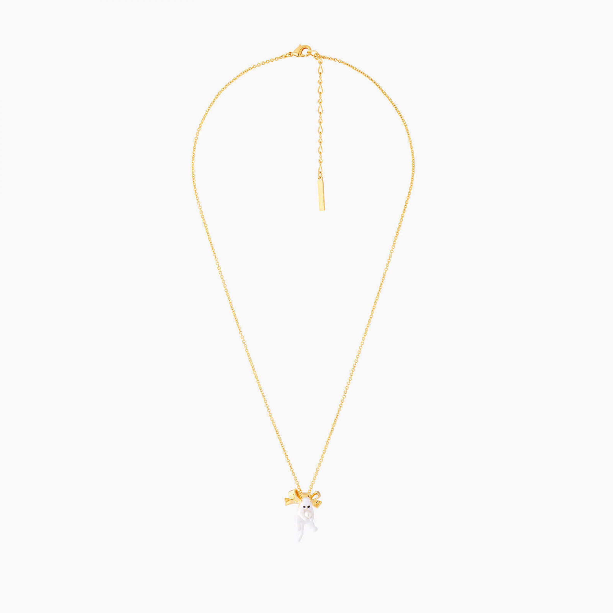 Les Néréides Kitty and Bow Pendant Necklace