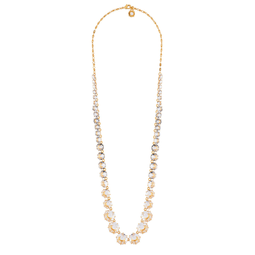 Les Néréides Crystal Stones and Chain La Diamantine Long Necklace