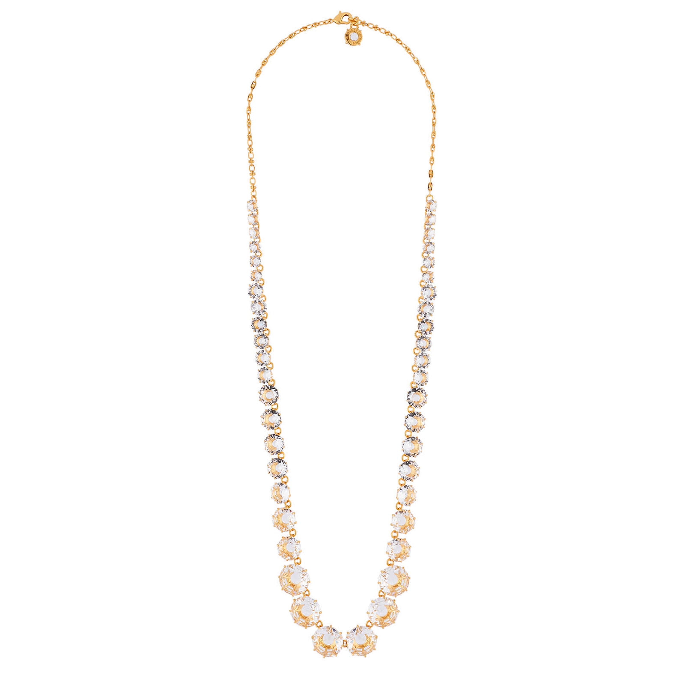 Les Néréides Crystal Stones and Chain La Diamantine Long Necklace