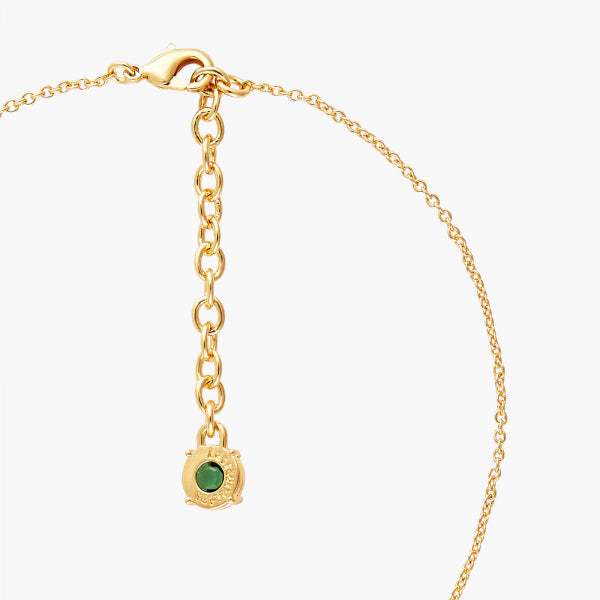 Les Néréides Emerald Green Round Stone Diamantine pendant necklace