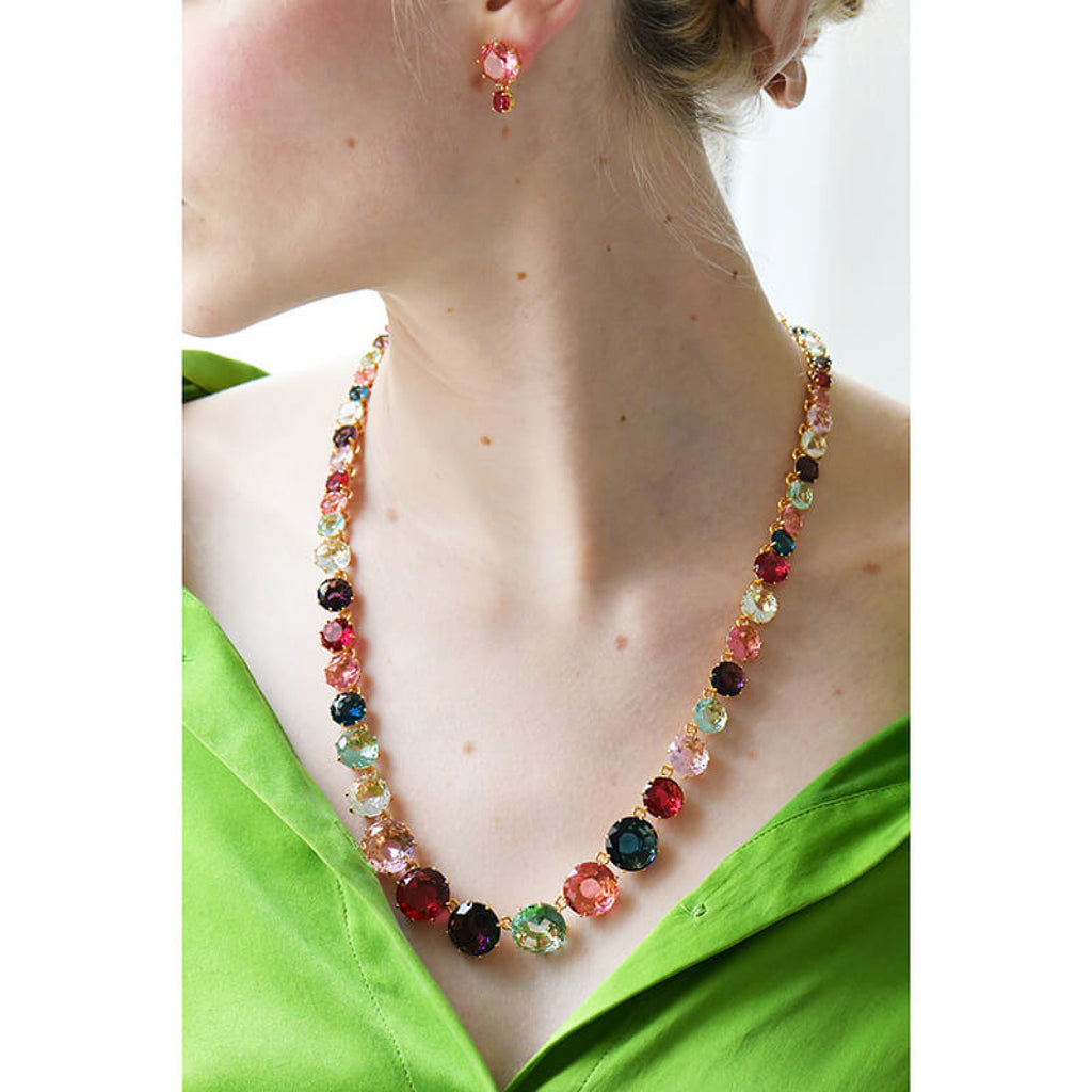 Les Néréides La Diamantine Multicoloured Long Necklace