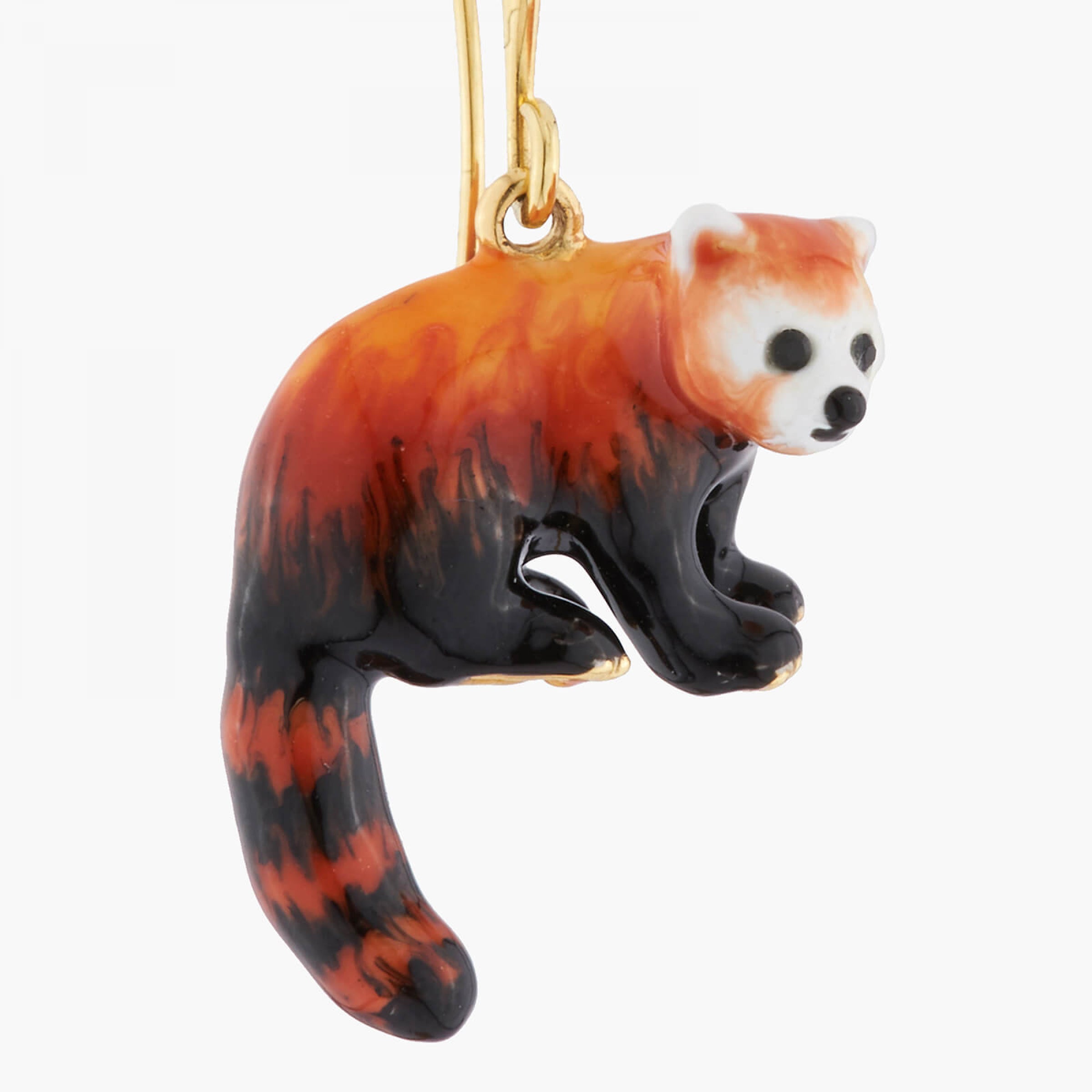 Les Néréides Red Panda Pendant Hoops