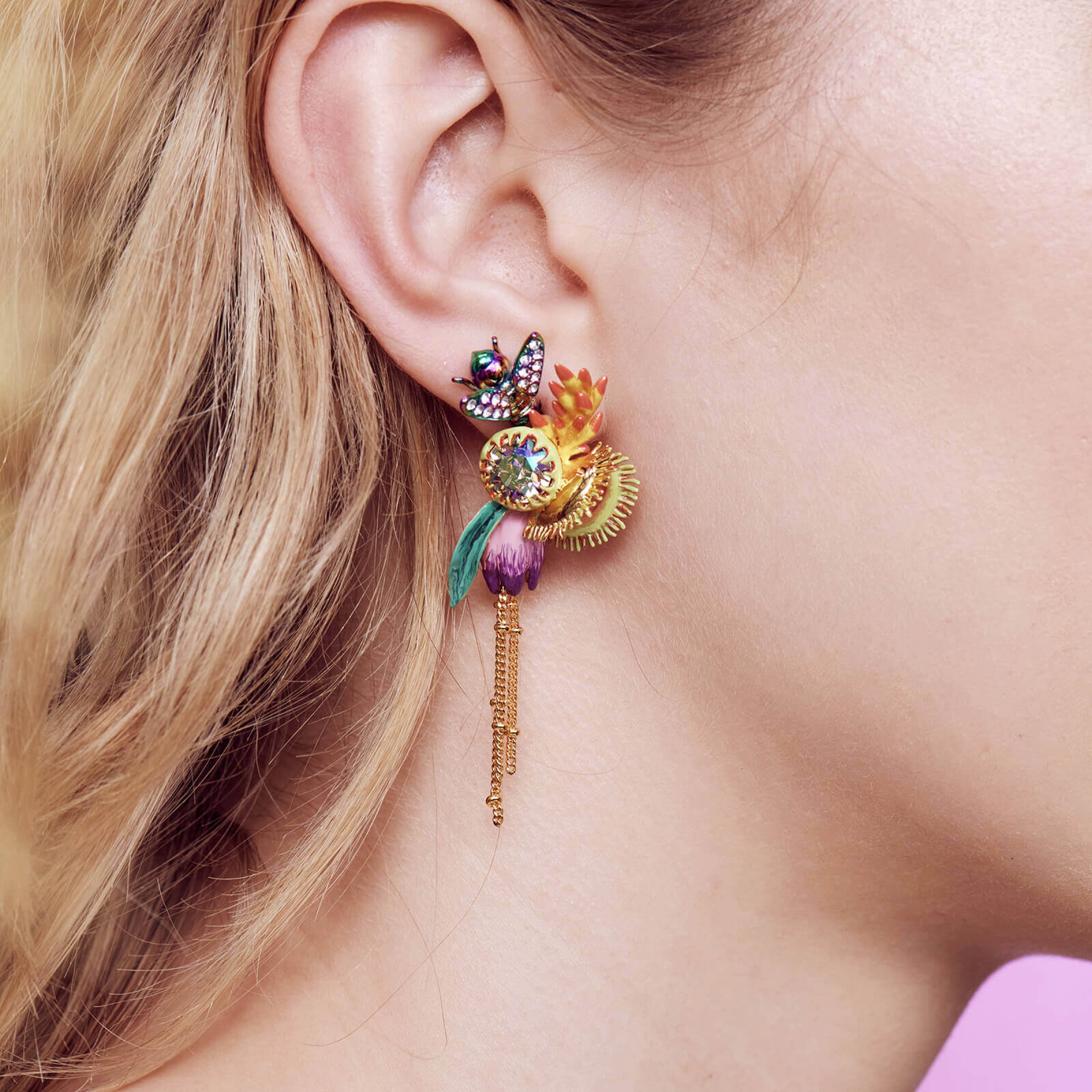 Les Néréides Multicolor Bee Earrings