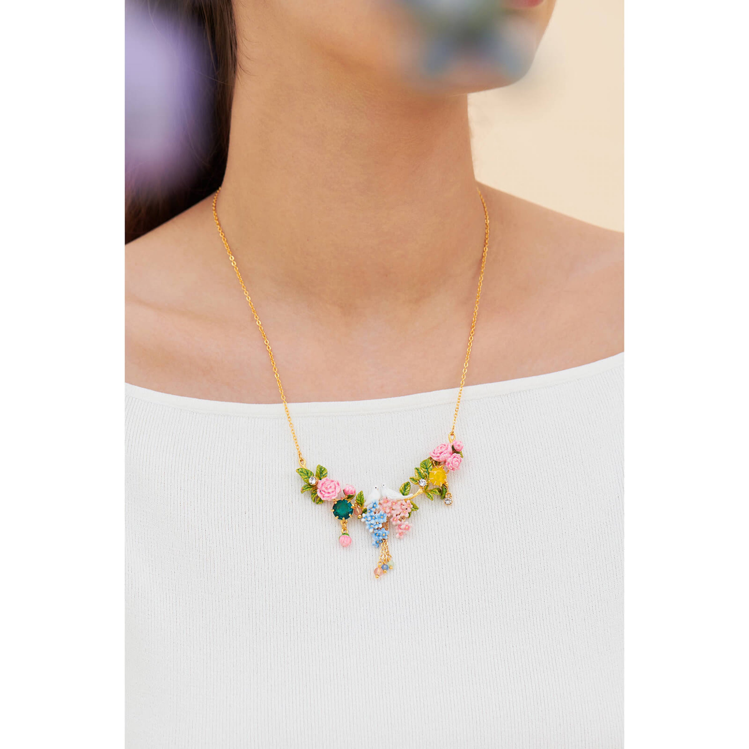 Les Néréides Love Doves Collar Necklace