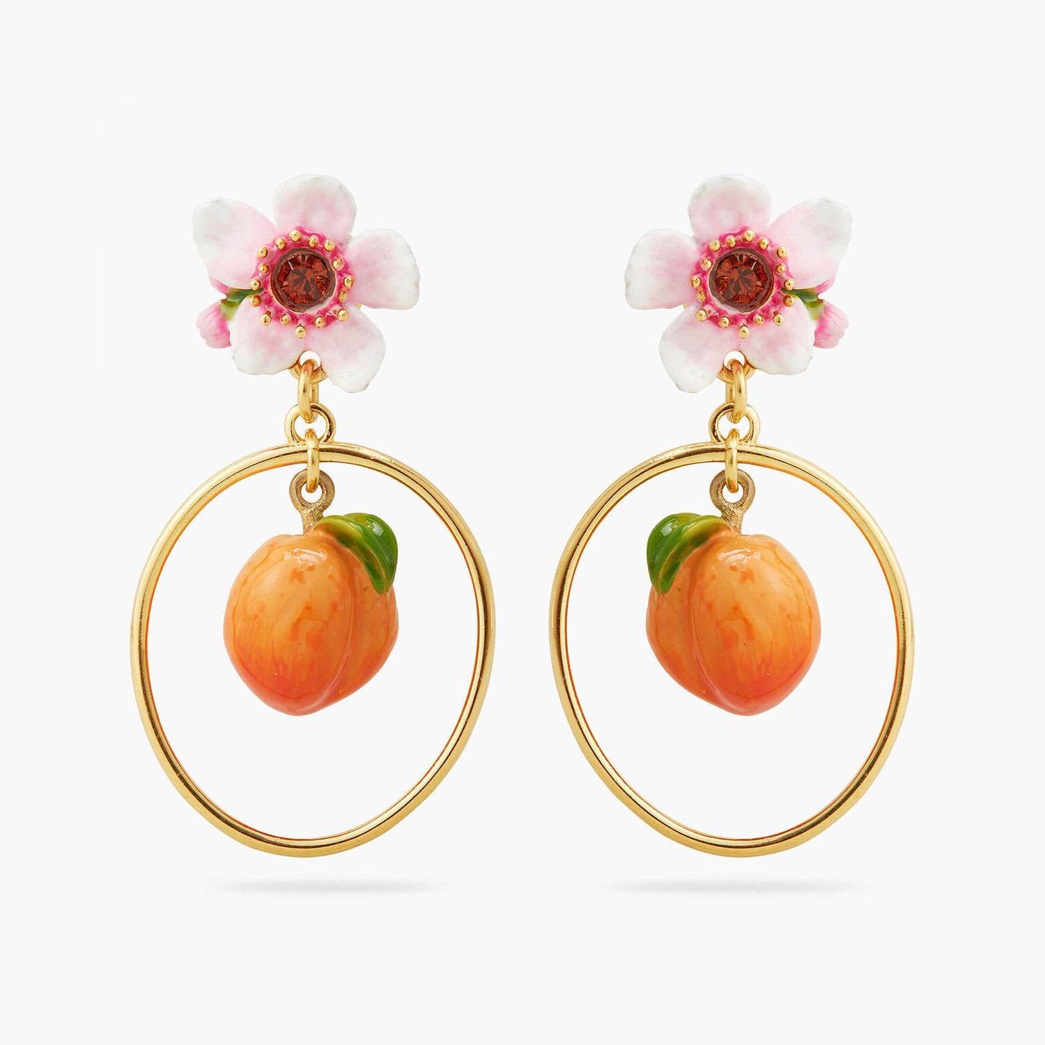 Les Néreídes Flower and Apricot Earrings