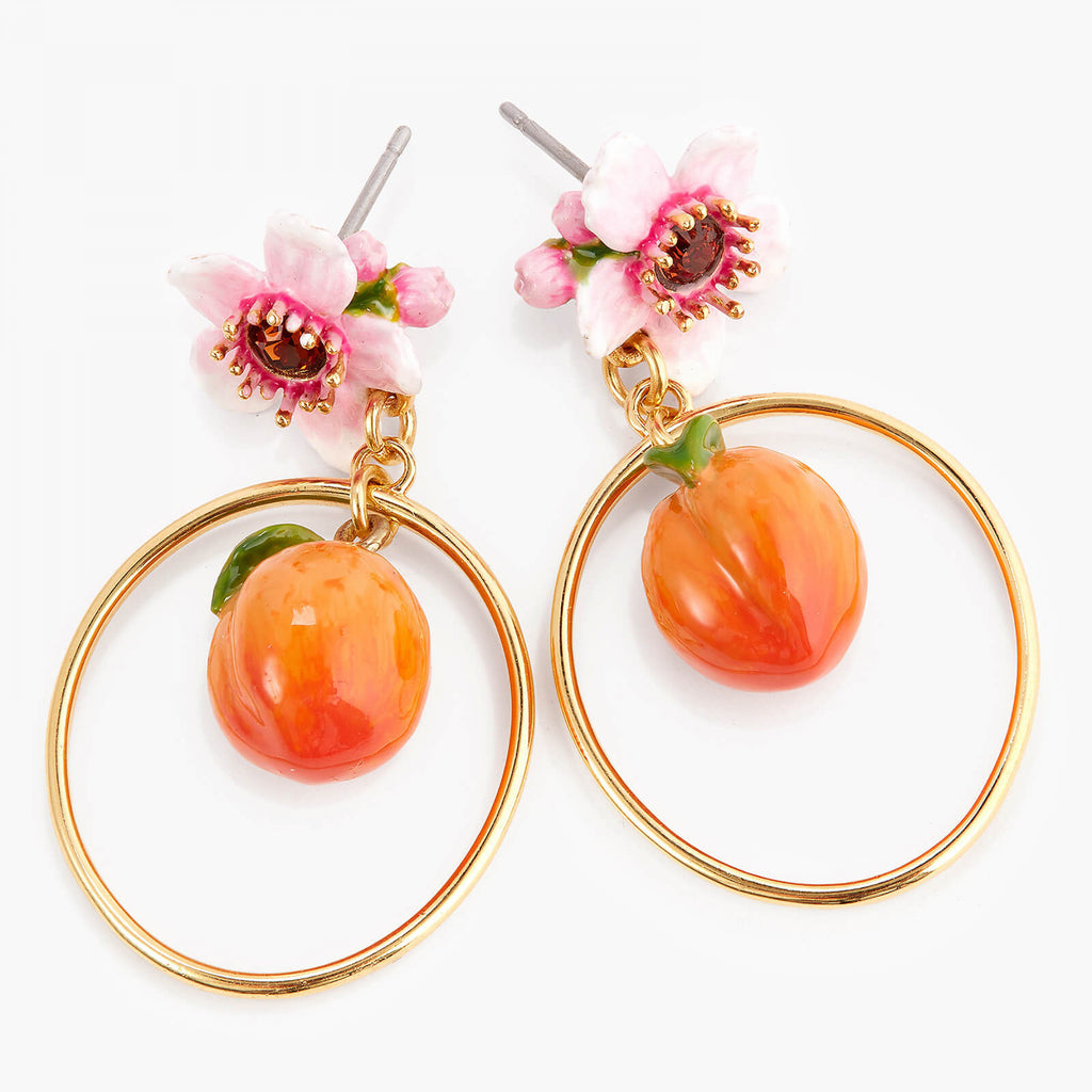 Les Néreídes Flower and Apricot Earrings