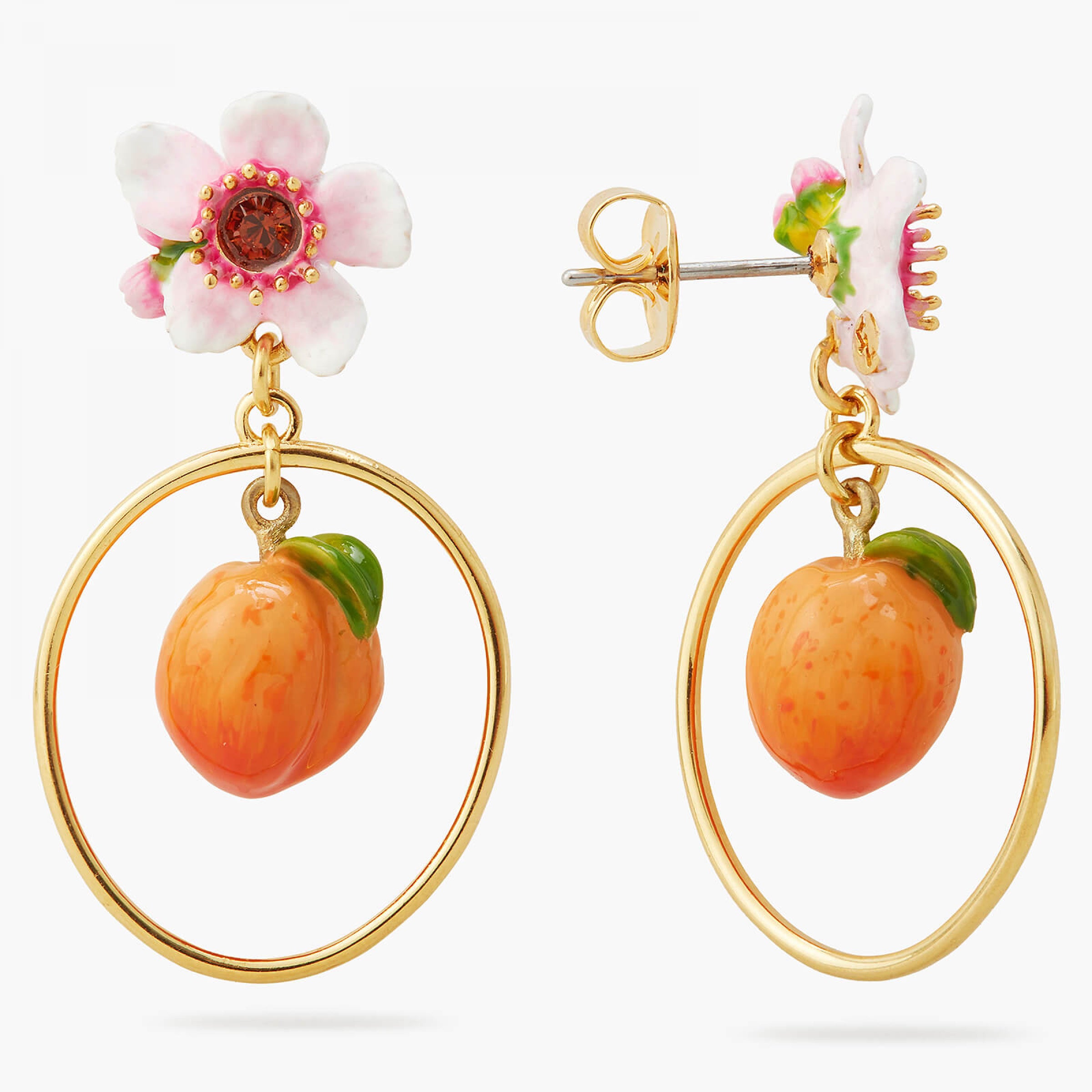 Les Néreídes Flower and Apricot Earrings