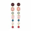 Les Néréides Multicolor Pink La Diamantine 7 Stones Earrings
